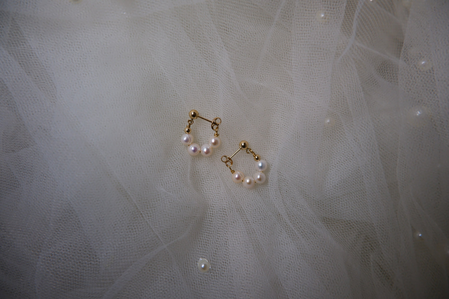 Mutya Gold Pearl Hoops