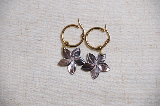 Sampaguita Mother-Of-Pearl Hoops