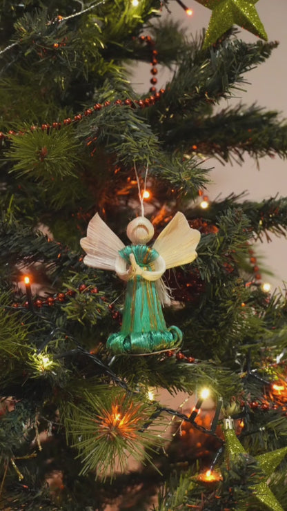Abaca Anghel Christmas Ornament (Green)
