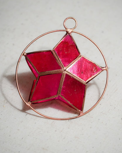 Small Parol Christmas Ornament (Pink)